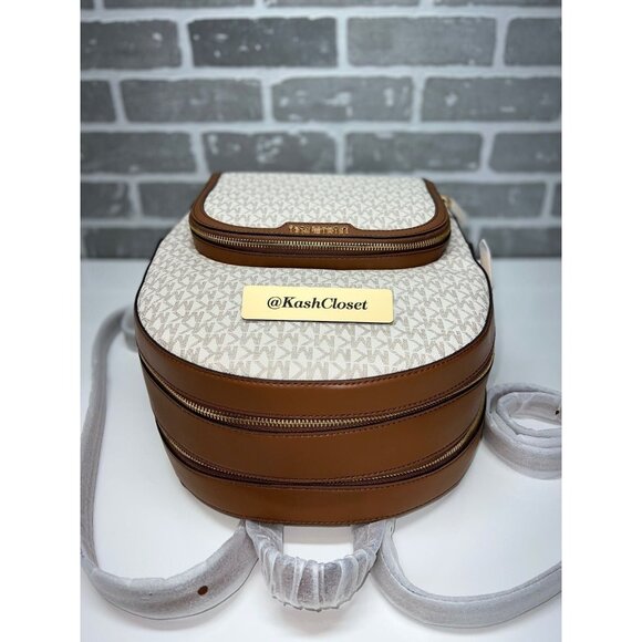 Michael Kors backpack jaycee large front pocket backpack MK signature vanilla - Picture 6 of 11